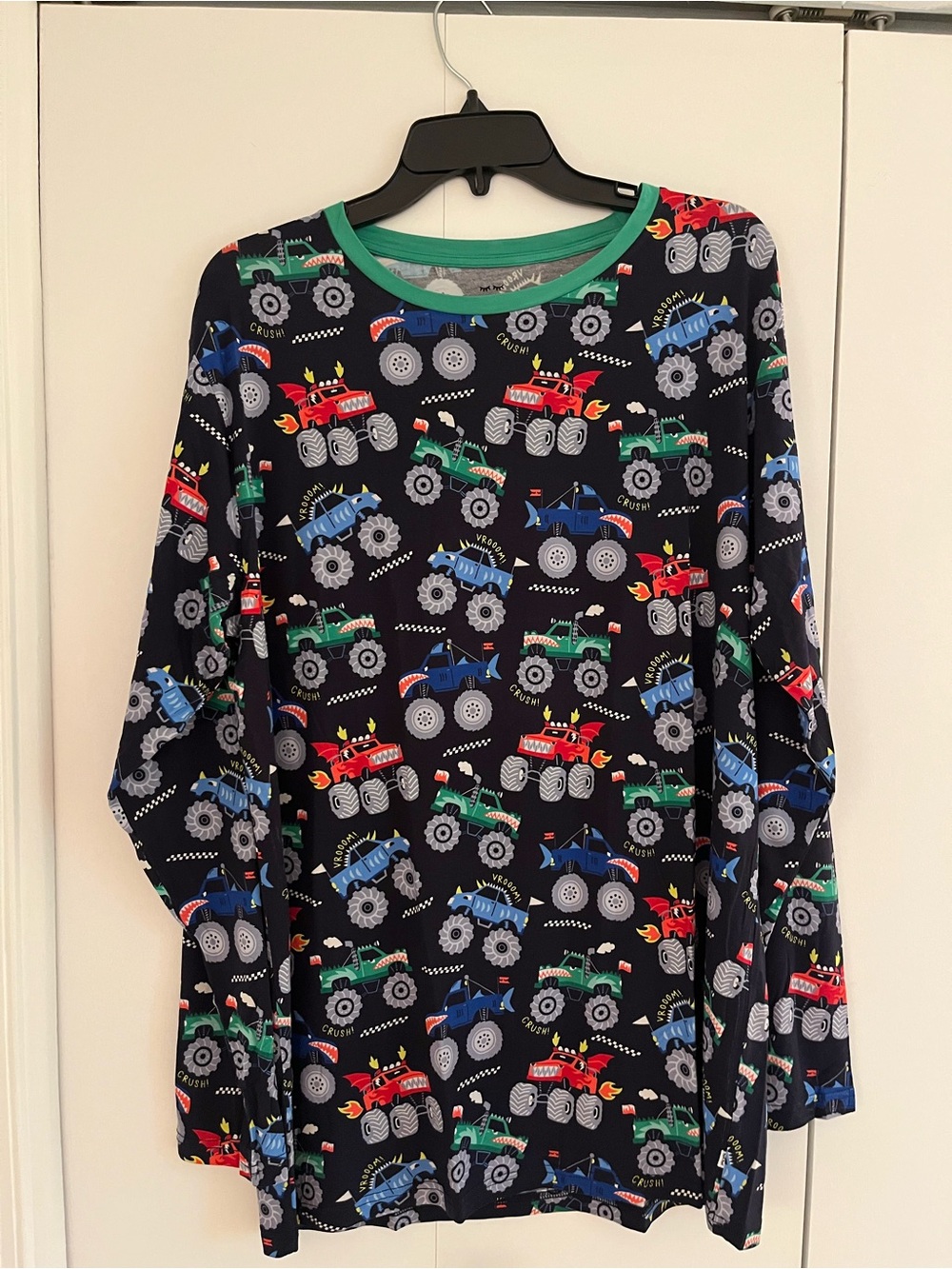 NWT Little Sleepies Monster Truck Madness Men’s Pajama Top Size L Bamboo Match